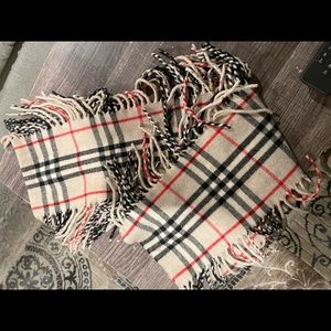 Burberry fringe skinny scarf